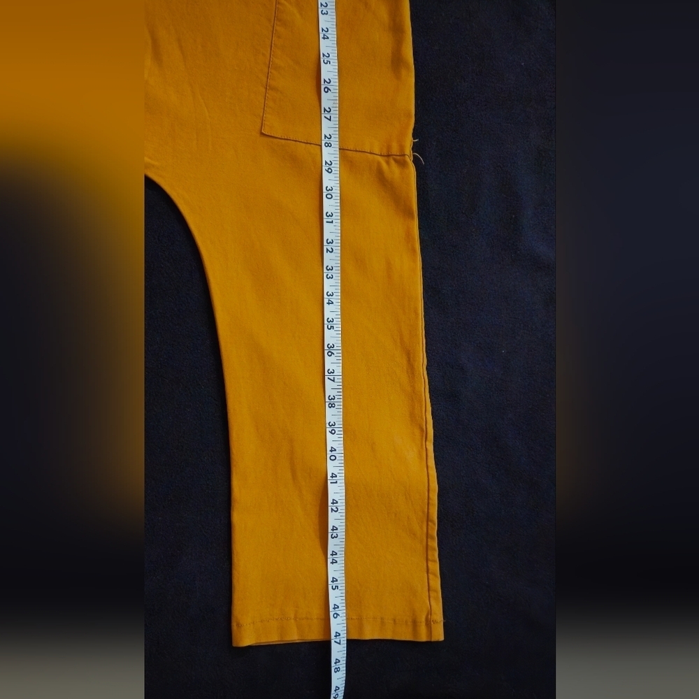 Mustard Gold Harem Jumpsuit w/Spaghetti Strap - Size Large - Picture 5 of 6